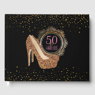 Livre D'or Élégant 50e anniversaire   50 & Fabulous Black Gol