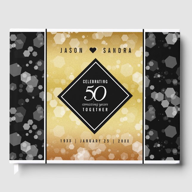Livre D'or Élégant 50e anniversaire de Mariage d'or (Recto)