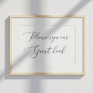 Livre d'or élégant à calligraphie soignée Panneau 