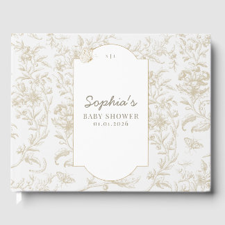Livre D'or Élégant Baby shower d'impression de toile neutre