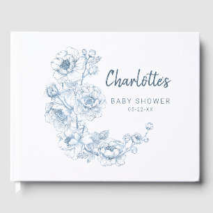 Livre D'or Elégant Baby shower Dusty Blue Chinoiserie