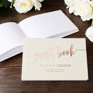 Livre D'or Elégant Beige Neutre Crème Moderne Minimaliste
