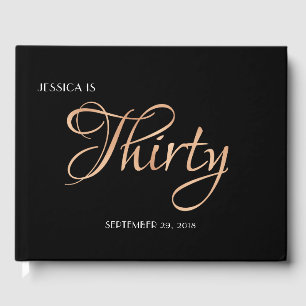 Livre D'or Elégant Black and Gold 30e anniversaire