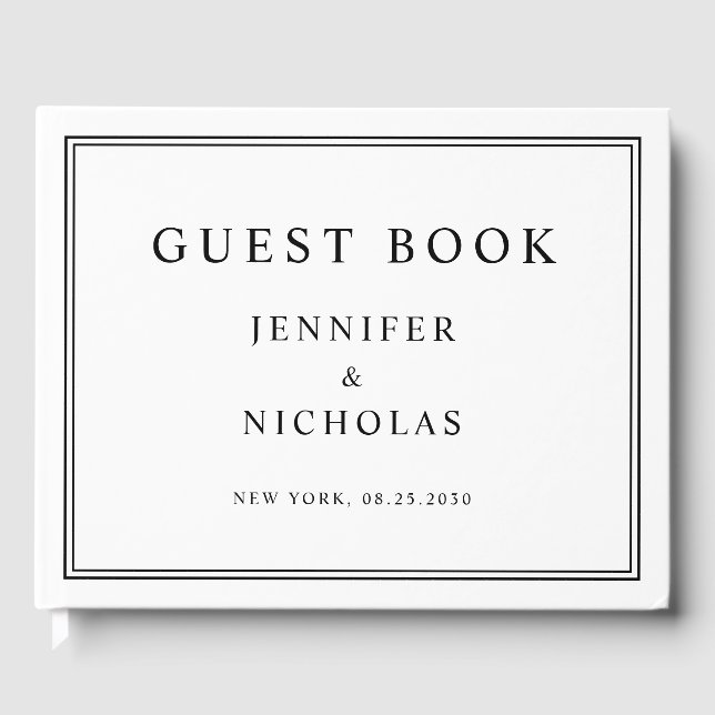 Livre D'or Elegant Black And White Wedding (Recto)
