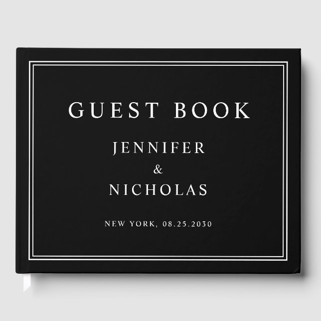 Livre D'or Elegant Black And White Wedding (Recto)