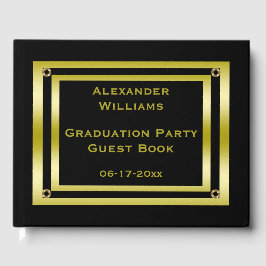 Livre D'or Elégant Black & Gold encadré Graduation