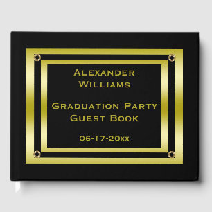 Livre D'or Elégant Black & Gold encadré Graduation