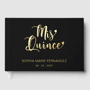 Livre D'or Elégant Black Gold Quinceañera
