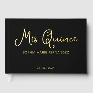 Livre D'or Elégant Black Gold Quinceañera