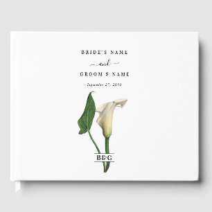 Livre D'or Elégant blanc Calla Lily Vert Mariage botanique