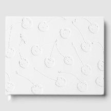 Livre d'or élégant blanc relief Cerisier