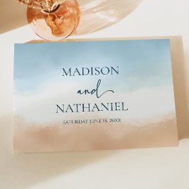 Livre D'or Elégant Blue Ocean Beach Mariage de sable