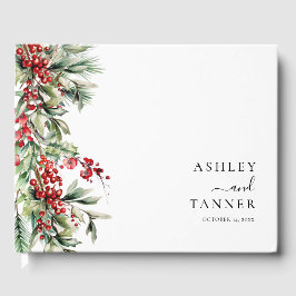 Livre D'or Elegant Botanical Winter Christmas Wedding