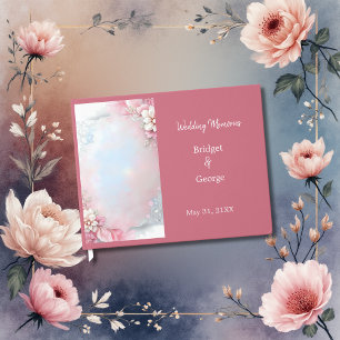 Livre D'or Elégant cadre rose floral douce Pastel mariage lum