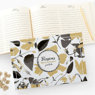 Livre D'or Élégant Clematis Jaune Floral Vacances Accueil