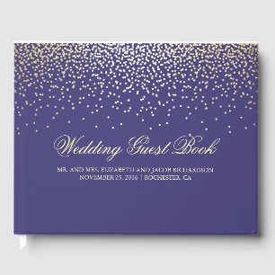 Livre D'or Elégant Confetti Gold Mariage de marine