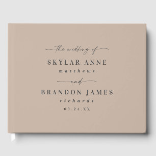 Livre D'or Elégant couleur solide Taupe Sable Mariage beige
