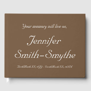 Livre D'or Élégant et basique Funeral Guest Book