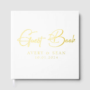 Livre D'or Élégant et moderne personnalisable Black & Gold Fo