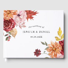 Livre D'or Elegant Fall Leaves Autumn Wedding 