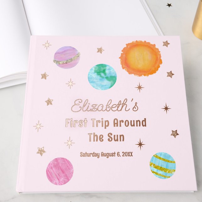 Livre D'or Elegant First Trip Around The Sun Girl's Birthday (Créateur téléchargé)