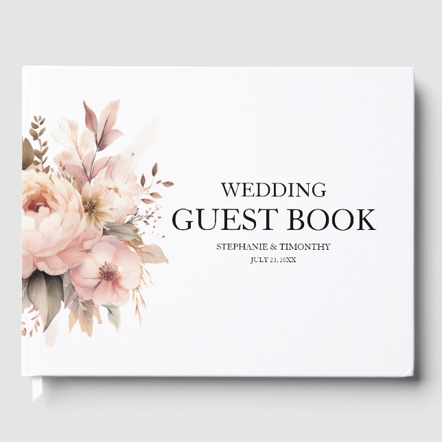Livre D'or Élégant Fleur sauvage chic Mariage (Recto)