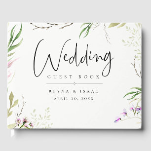 Livre D'or Élégant Fleur sauvage Mariage botanique
