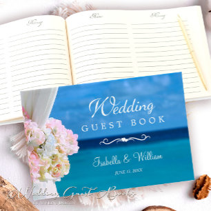 Livre D'or Élégant Floral été Blue Ocean Beach Mariage