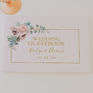 Livre D'or Élégant flou | Pastel Mariage Guest Book