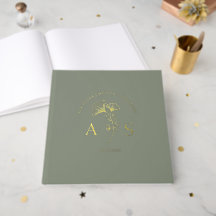 Élégant Ginkgo Feuille Sage Green Mariage Foil