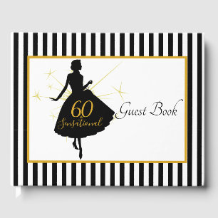 Livre D'or Elégant Gold Black 60e anniversaire fête