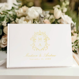 Livre D'or Elegant Gold Chinoiserie Crest Mariage photo