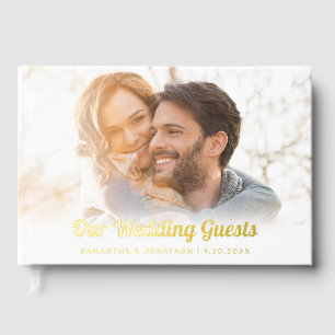 Livre D'or Elegant Gold Foil Script Mariage photo