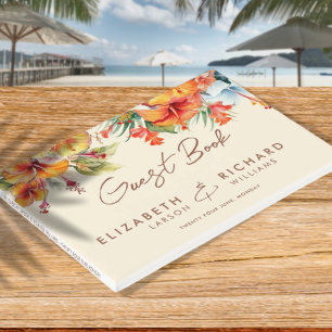 Livre D'or Élégant Hibiscus Fleur Tropical Floral Mariage