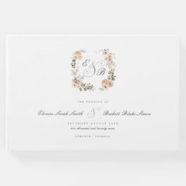 Livre D'or Elégant Jardin de pêche Mariage floral