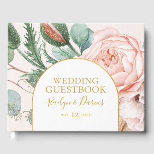 Livre D'or Elégant Jardin Floral Blush Mariage Pastel
