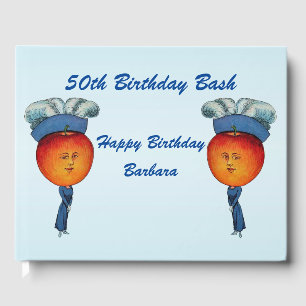 Livre D'or Elégant Joyeux Anniversaire Lady Pomme Chef Fancy