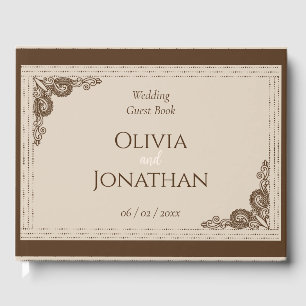 Livre D'or Élégant Mariage beige beige orné
