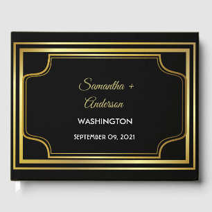 Livre D'or Élégant Mariage Black Gold
