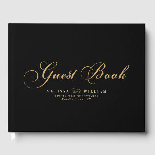 Livre D'or Élégant Mariage Black Gold