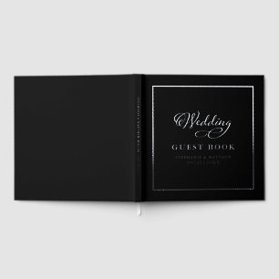Livre D'or Élégant Mariage de calligraphie argentée Black Kee