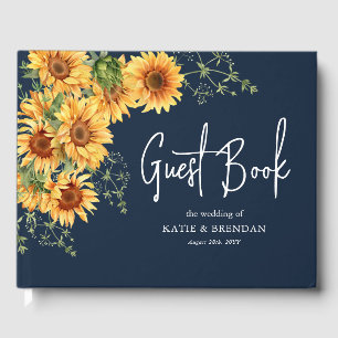 Livre D'or Élégant Mariage de tournesol d'été d'automne