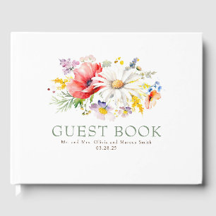 Livre D'or Élégant Mariage Fleur sauvage