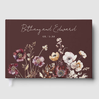 Livre D'or Élégant Mariage floral automne