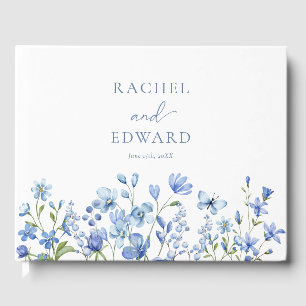Livre D'or Élégant Mariage floral Dusty Blue