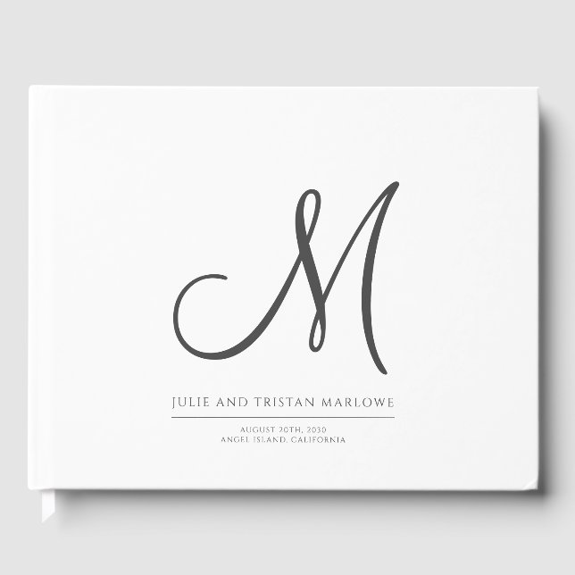 Livre D'or Élégant Mariage initial  Mariage de monogramme (Recto)