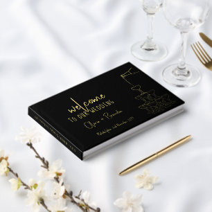 Livre D'or Elégant Mariage Invité Réserver Tour Champagne noi