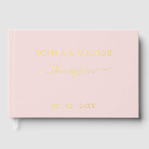 Livre D'or Élégant Mariage moderne Blush Gold