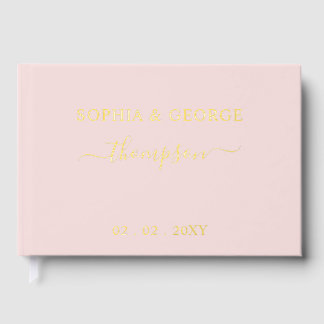 Livre D'or Élégant Mariage moderne Blush Gold