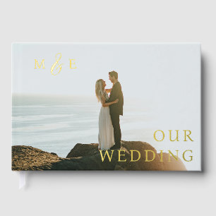 Livre D'or Élégant Mariage photo Monogram Foil